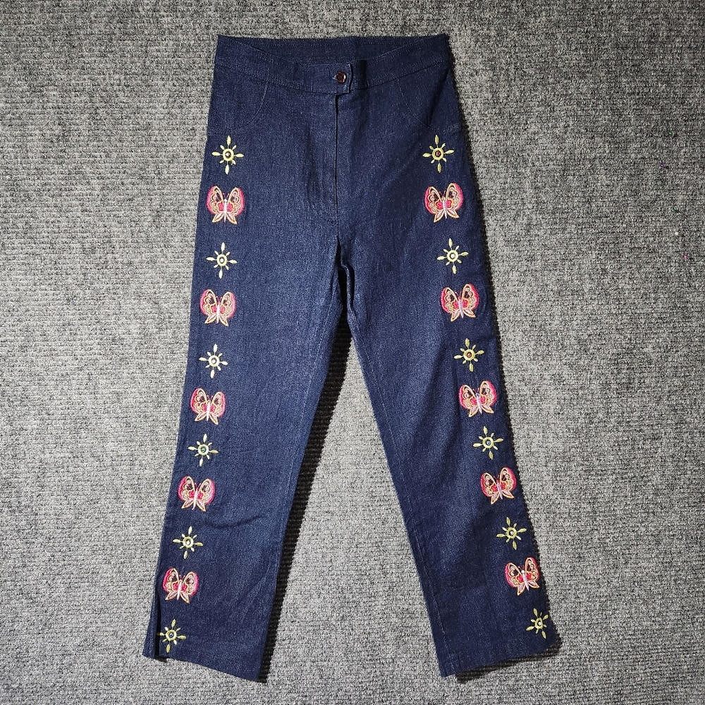 Maje Paris Butterfly Print Jeans Size T2